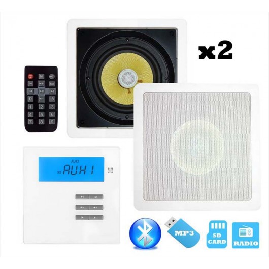 P2 RADIO POD ZABUDOWĘ Z BLUETOOTH / USB/ SD CARD STEREO  + 2x GŁOŚNIK 6,5"