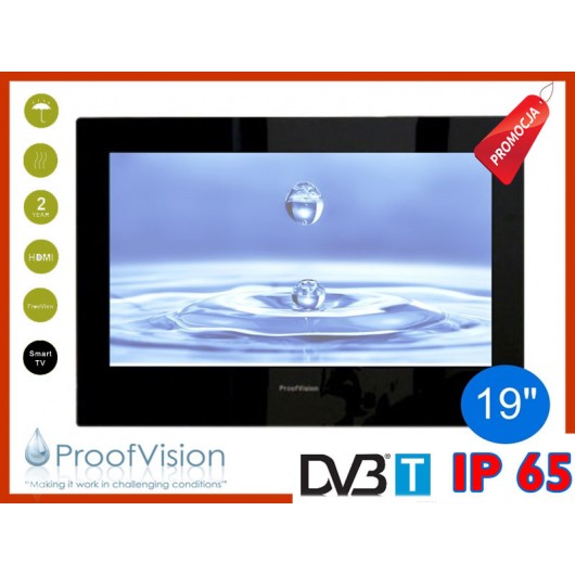 ProofVision WODOODPORNY TELEWIZOR ŁAZIENKOWY 19" DVB-T/USB/HDMI